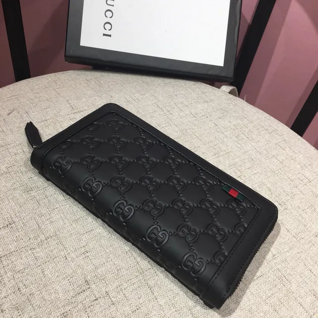 Gucci GG Marmont Preto Embossado GG Carteira Longa 6