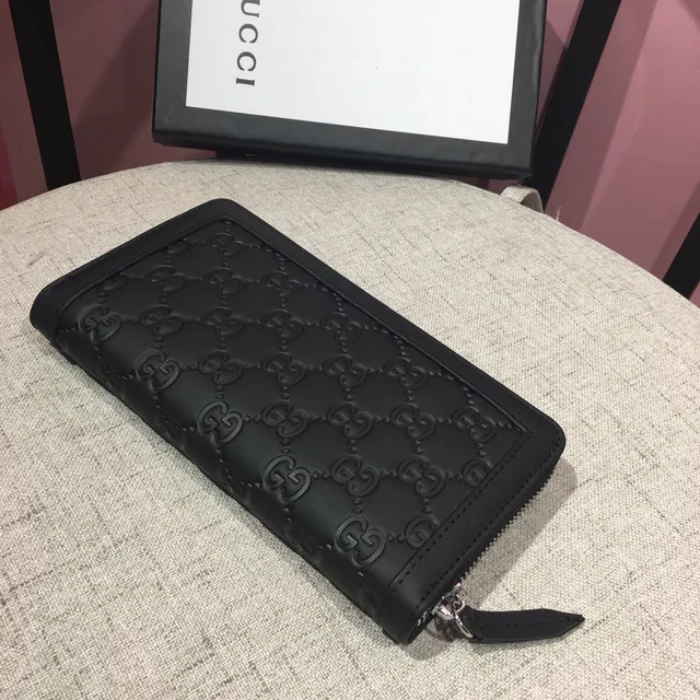 Gucci GG Marmont Preto Embossado GG Carteira Longa 7
