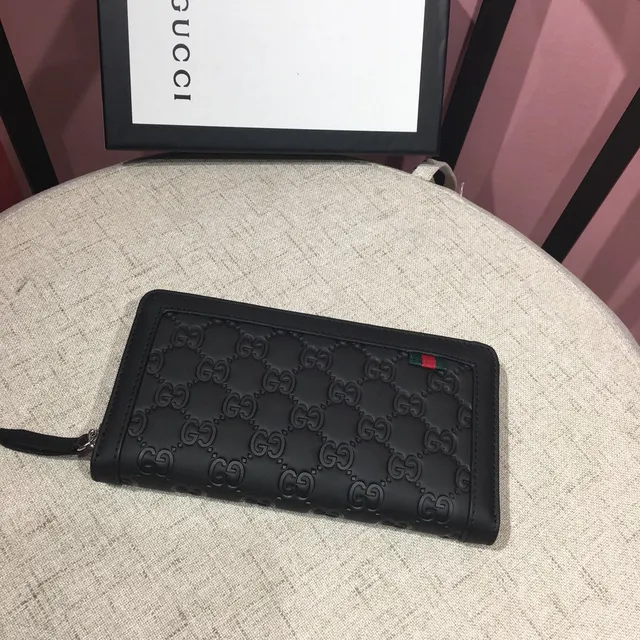 Gucci GG Marmont Preto Embossado GG Carteira Longa 8
