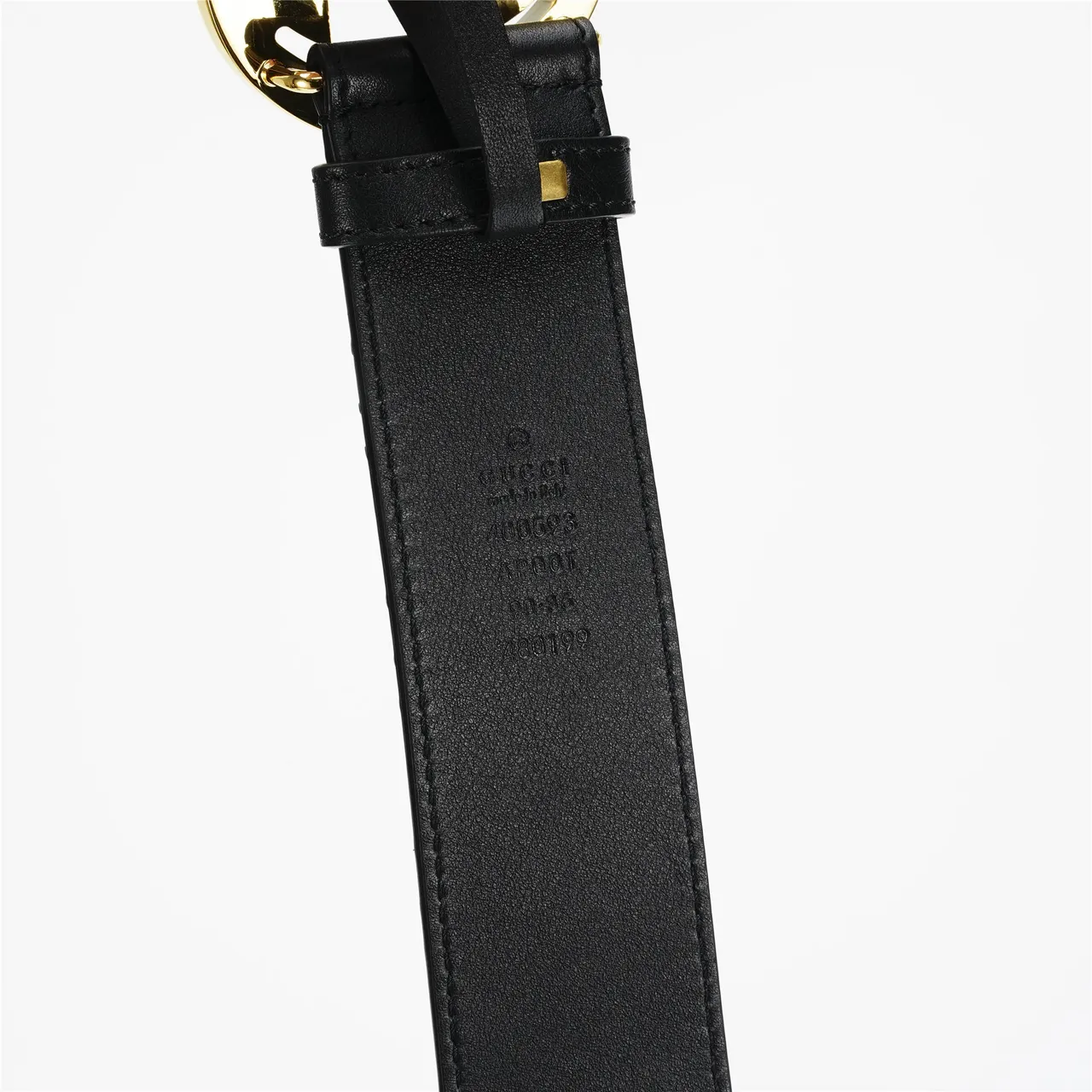 Gucci GG Marmont أسود ذهبي مطبوع مونوجرام قفل متشابك G حزام جلد 7
