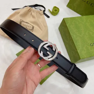 Gucci GG Marmont Black Leather Belt