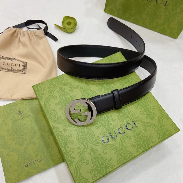 Gucci GG Marmont Black Leather Belt 4