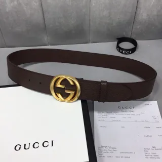 Gucci GG Marmont 棕色皮革皮带