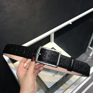 গুক্কি GG মার্মন্ট খোঁচানো কালো চামড়ার বেল্ট