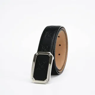 Gucci GG Marmont com relevo Double-G Cinto de couro preto