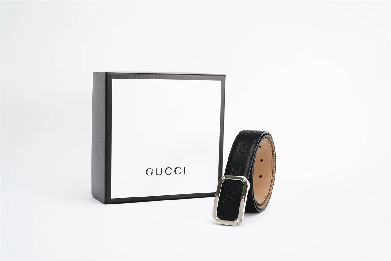 Gucci GG Marmont উভ্রান্ত Double-G কালো চামড়ার বেল্ট 7