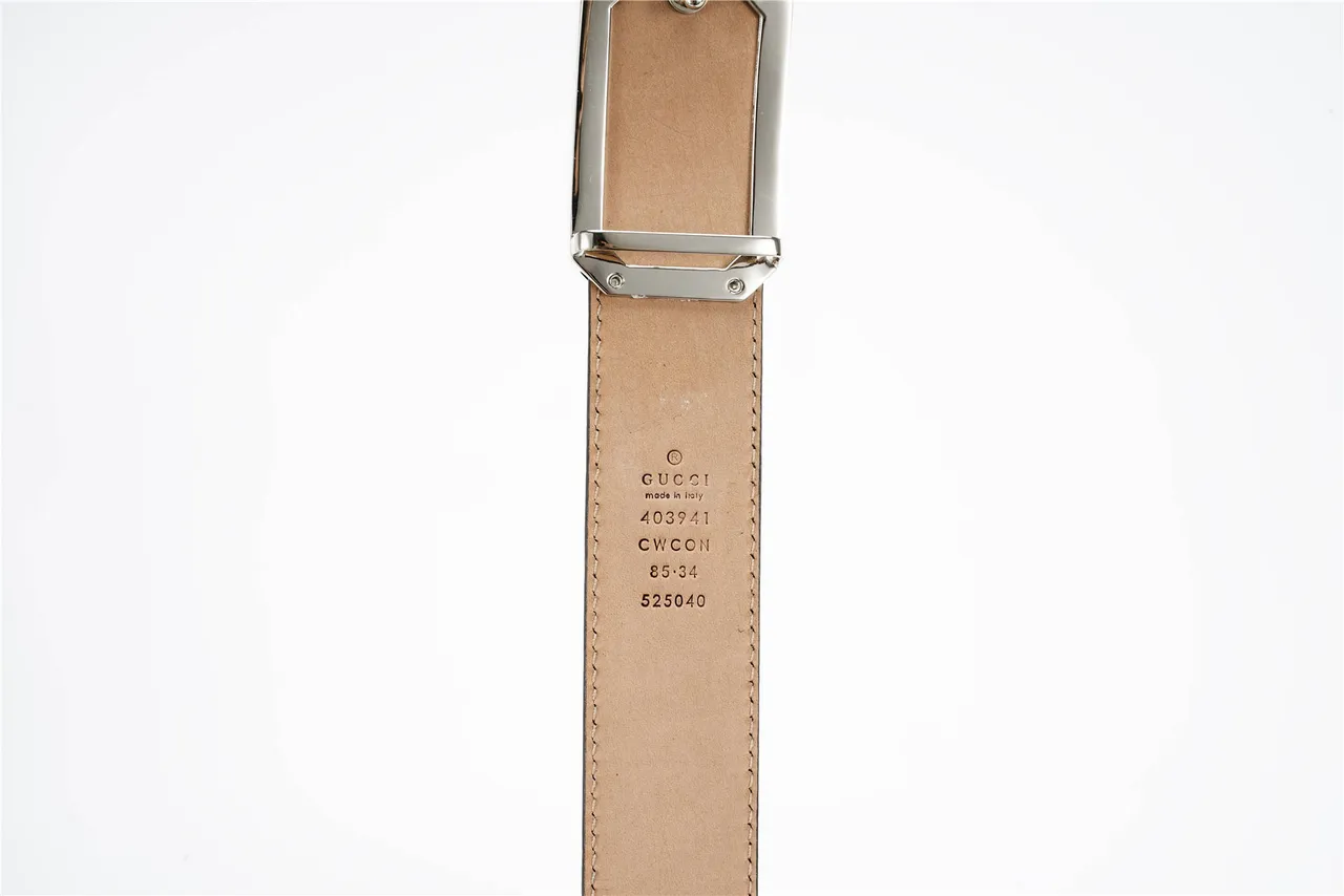 Gucci GG Marmont উভ্রান্ত Double-G কালো চামড়ার বেল্ট 8