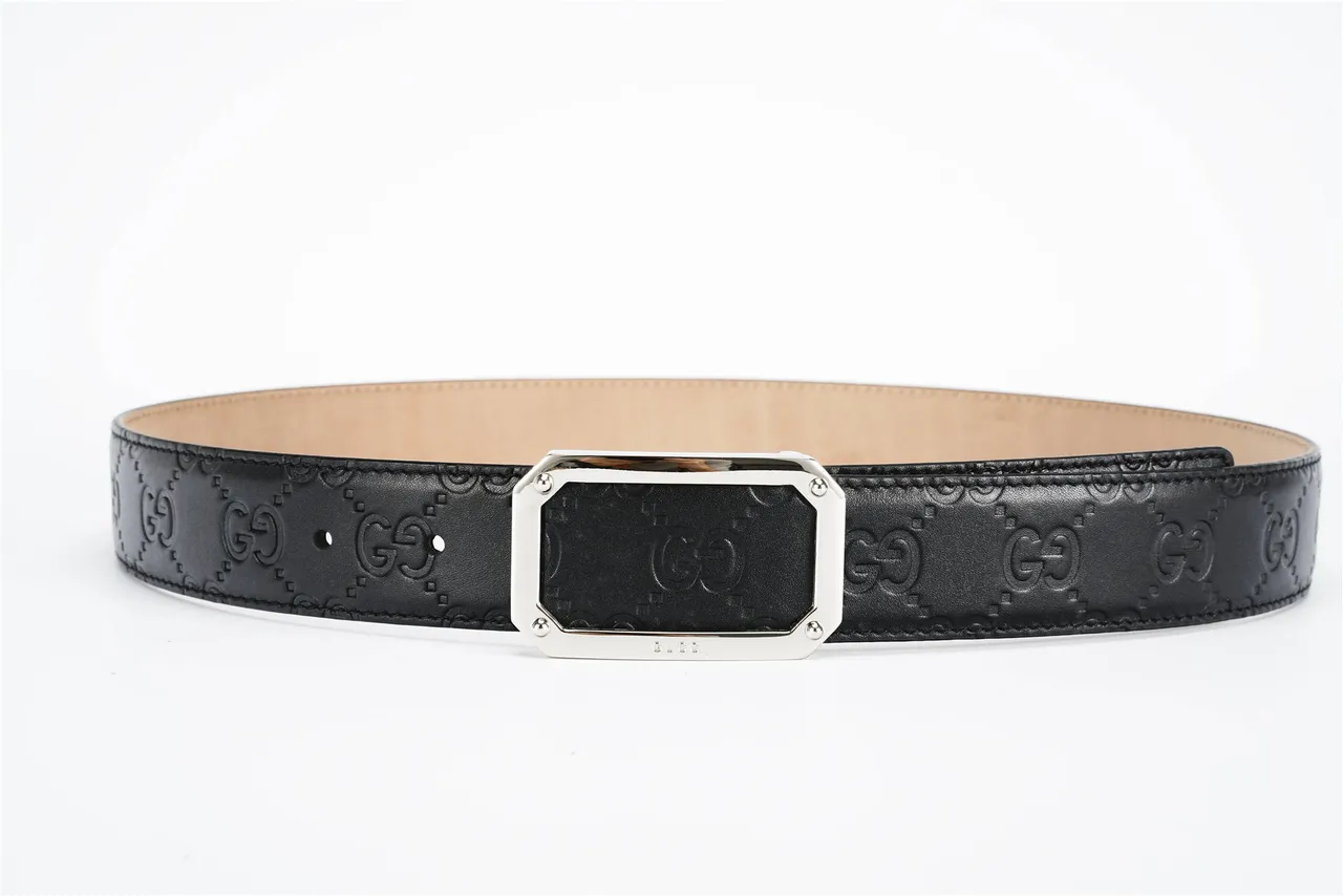 Gucci GG Marmont উভ্রান্ত Double-G কালো চামড়ার বেল্ট 9