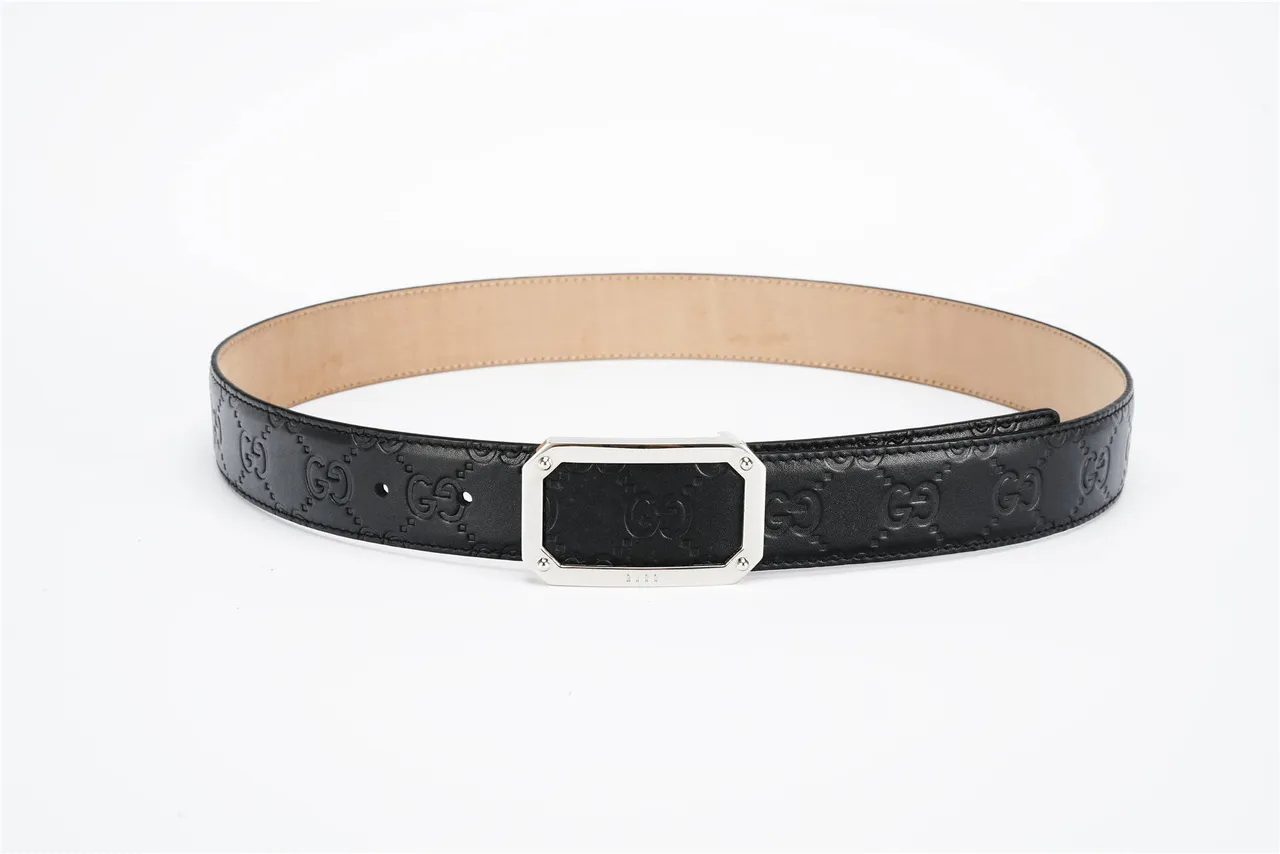 Gucci GG Marmont উভ্রান্ত Double-G কালো চামড়ার বেল্ট 10