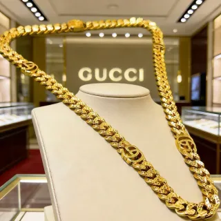 Gucci GG Marmont Collier Chunky Curb-Link Chaîne en Or avec Liens Interlocking G Logo