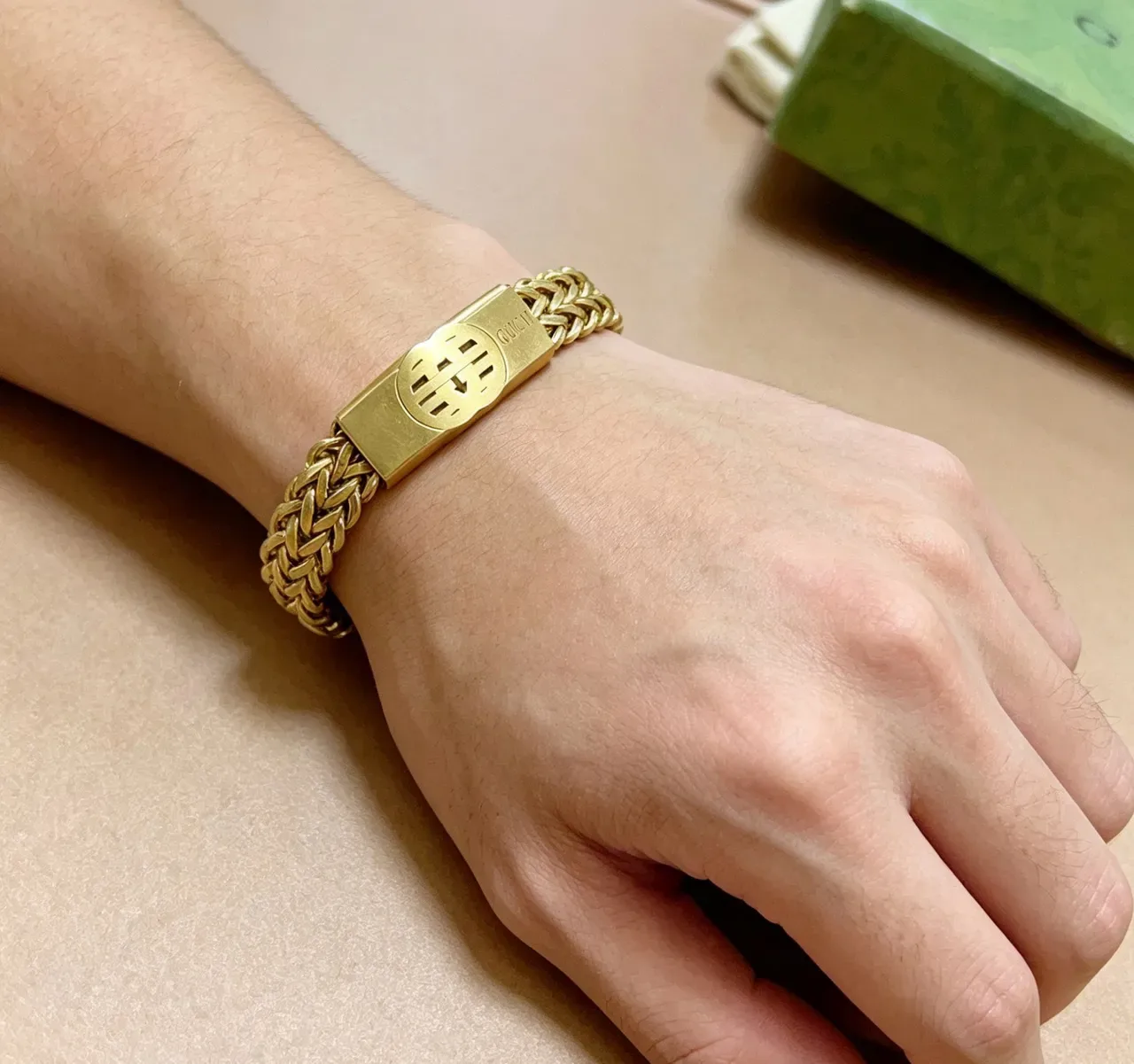 Gucci GG Marmont Gold-Tone Curb-Link Bracelet 5