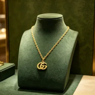 Collier Gucci GG Marmont Or Corde Tordue Interlocking G