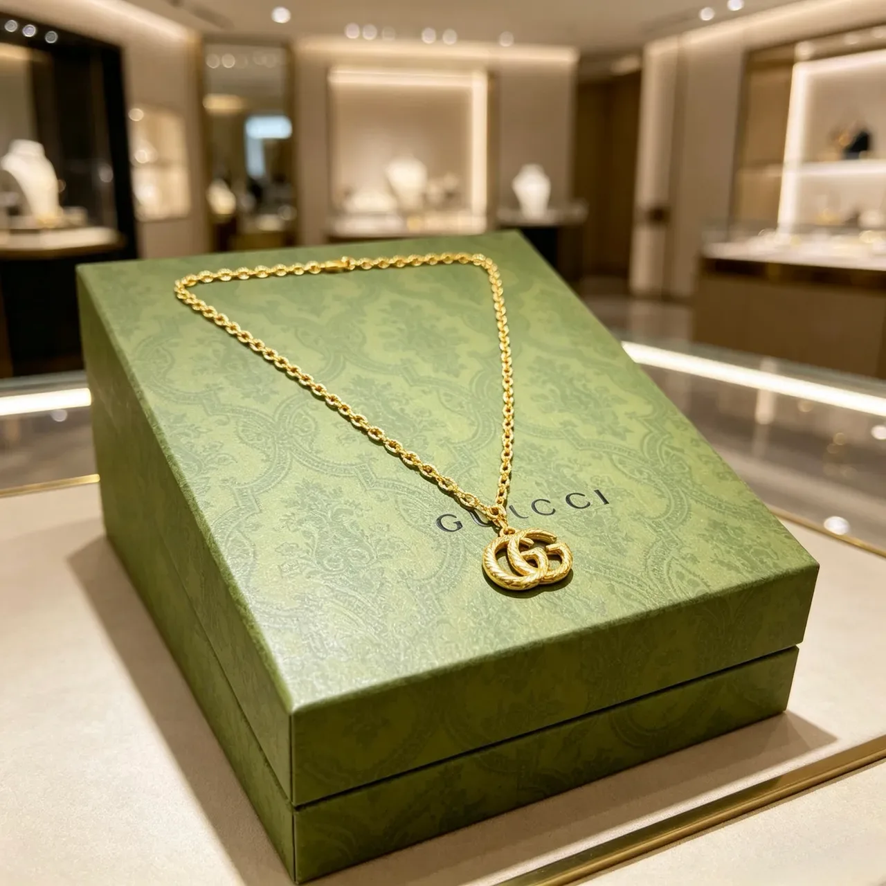 Gucci GG Marmont Oro Cuerda Trenzada Interlocking G Collar 4