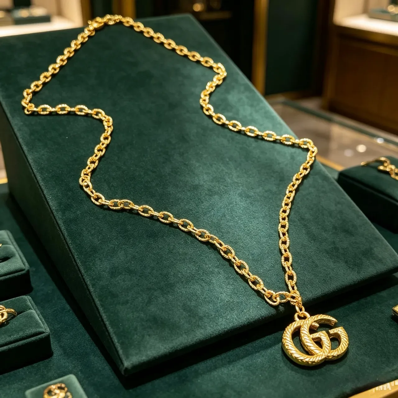 Gucci GG Marmont Oro Cuerda Trenzada Interlocking G Collar 9