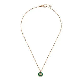 Gucci GG Marmont সবুজ এনামেল interlocking G হার
