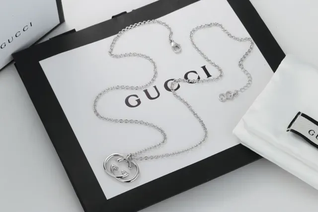 Gucci GG Marmont Interlocking Double G Pendant Necklace 2