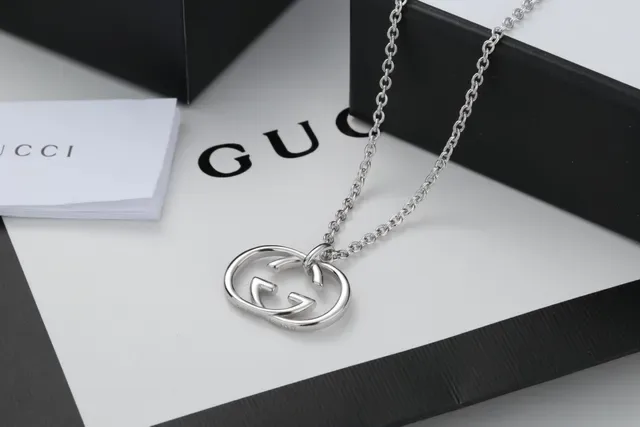 Gucci GG Marmont Interlocking Double G Pendant Necklace 4