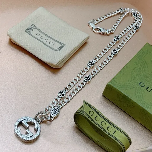 Gucci GG Marmont Interlocking G Crystal Pendant Necklace 7