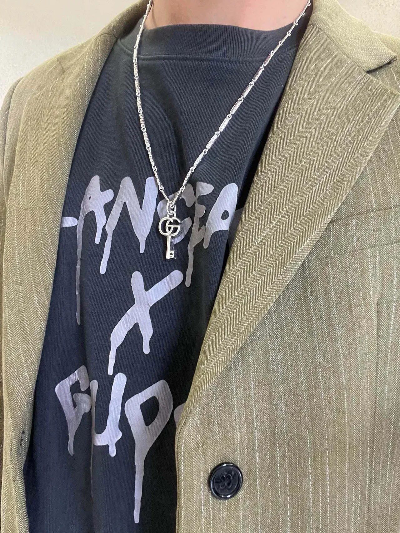 Gucci GG Marmont Collier Pendentif Clé Argenté 6