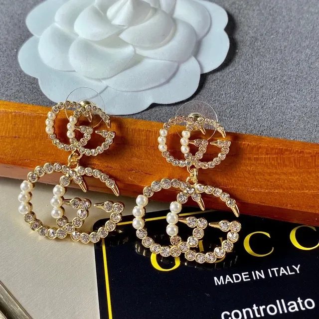 Gucci GG Marmont Pendientes con Perlas y Cristales 2