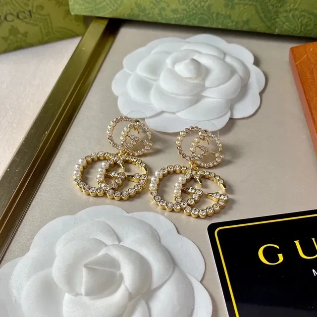Gucci GG Marmont Pendientes con Perlas y Cristales 3