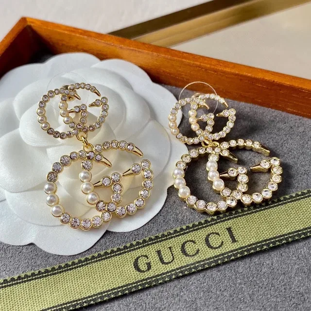 Gucci GG Marmont Pendientes con Perlas y Cristales 5
