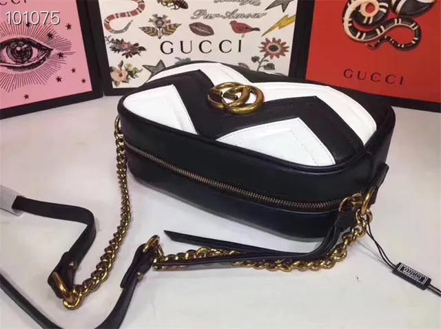 Gucci GG Marmont 绗缝 Chevron 尘粉色链条包 5