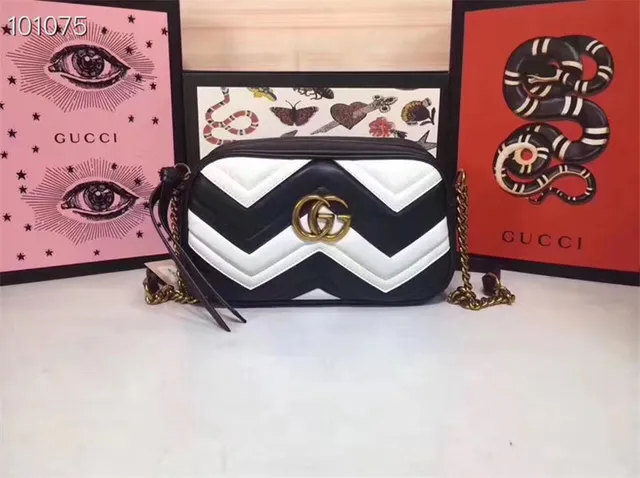 Gucci GG Marmont 绗缝 Chevron 尘粉色链条包 9
