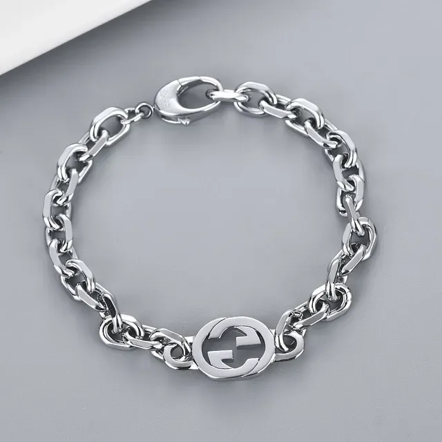 Gucci GG Marmont Silver-Tone Oval Link Bracelet 7