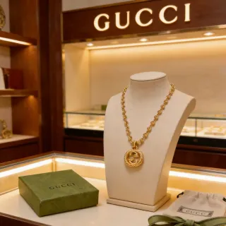 Collier Gucci GG Marmont Chaîne torsadée en corde de ton doré