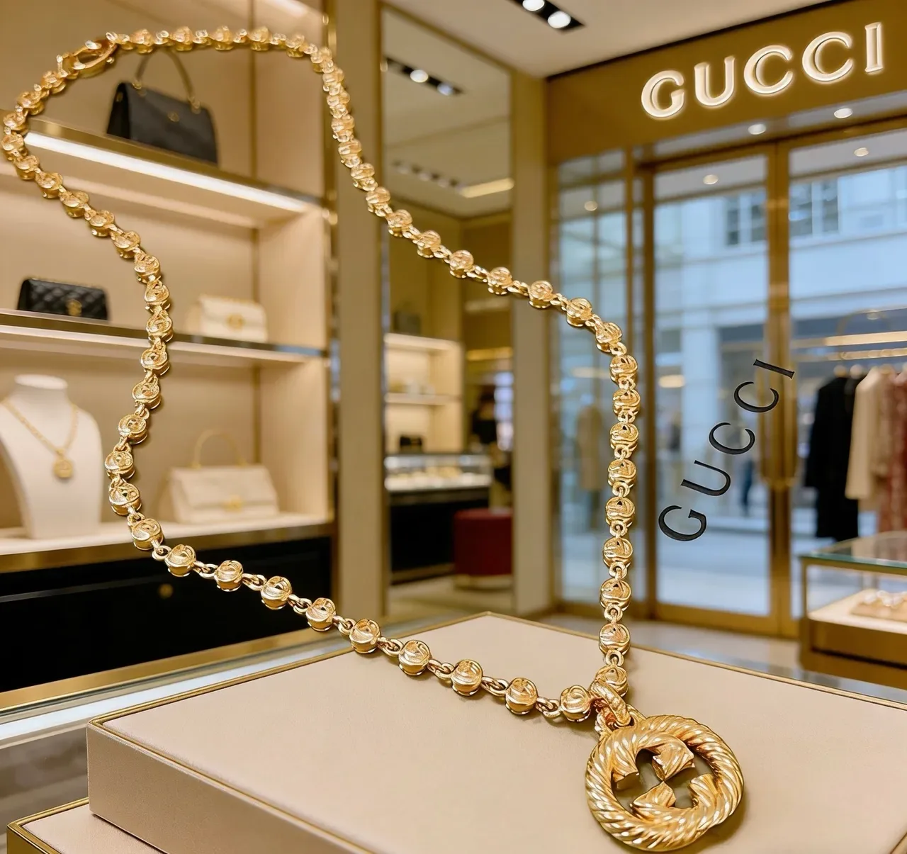 Gucci GG Marmont Twisted Rope-Link Gold-Tone Necklace 3