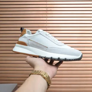 Gucci Gray Brown Low-Top Textile-Suede Upper Sneakers