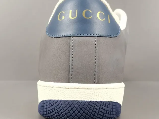 Gucci Gris y Azul Marino Low-Top Mixed-Material Upper Lifestyle Sneakers 7