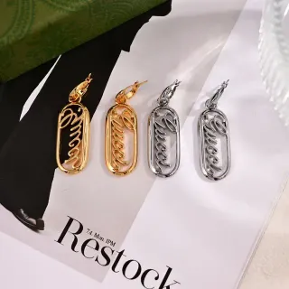Gucci Guccy Logo أقراط معلقة بيضاوية
