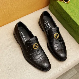 Gucci Horsebit 1955 কালো কুমির উঁচানো চামড়ার লুফার্স