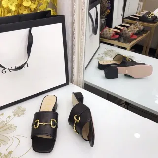 Gucci Horsebit 1955 Negro Dorado Cuero Hebilla Zapatos Casual