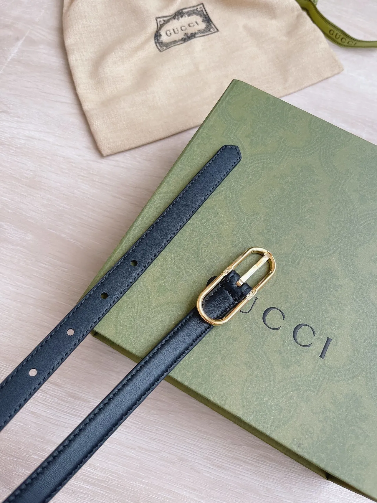 Gucci Horsebit 1955 Black Gold Narrow Oval Buckle Leather Belt 4