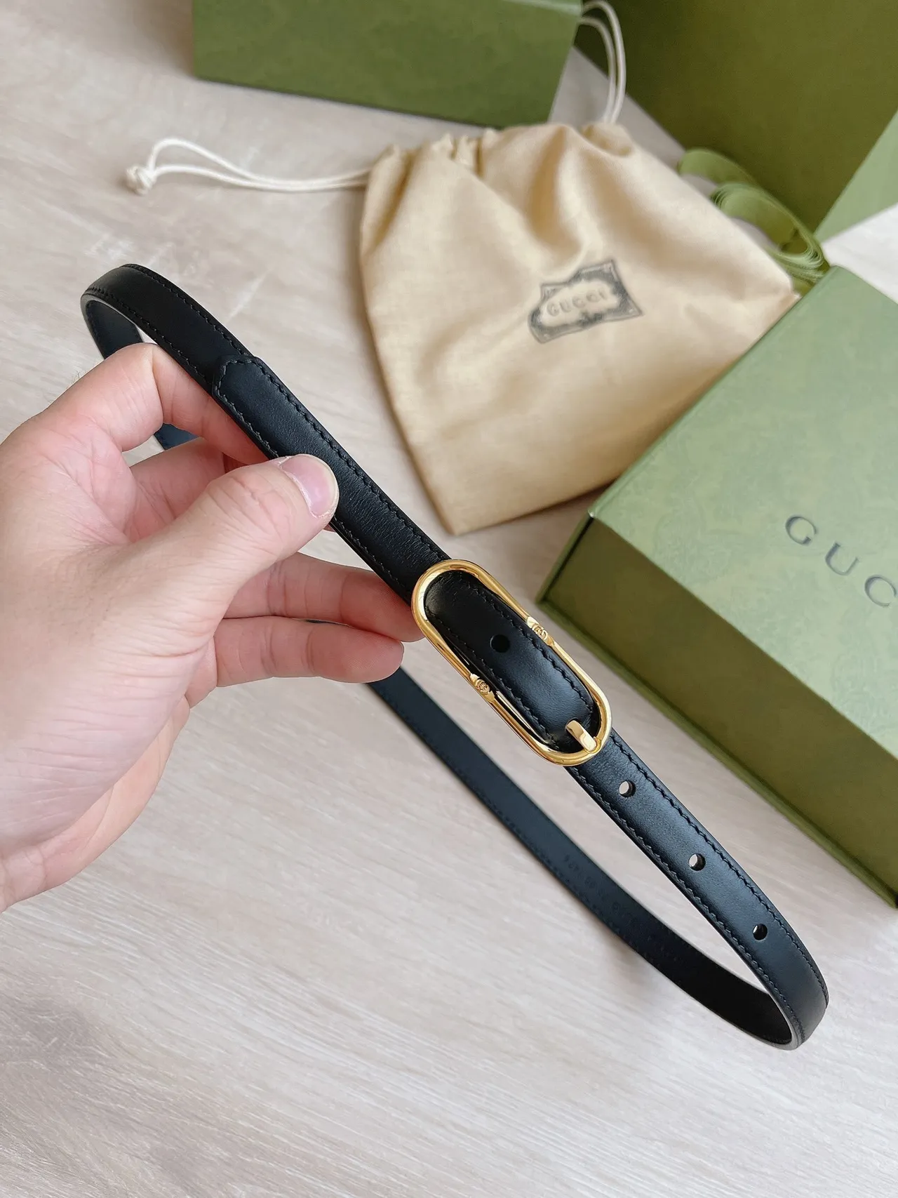 Gucci Horsebit 1955 Black Gold Narrow Oval Buckle Leather Belt 7