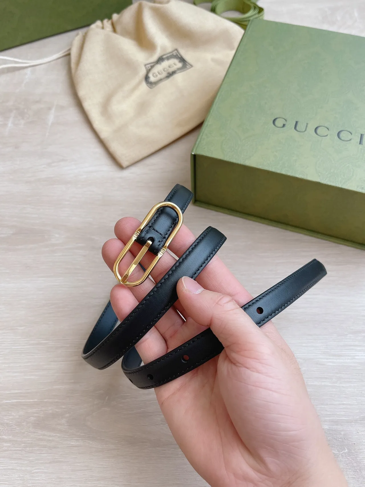 Gucci Horsebit 1955 Black Gold Narrow Oval Buckle Leather Belt 8