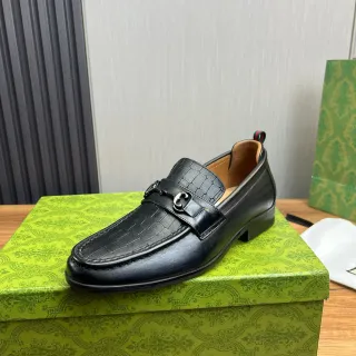 Gucci Horsebit 1955 কালো সবুজ কুমিরের এমবসড ত্বক বকেল স্ট্র্যাপ লোফার