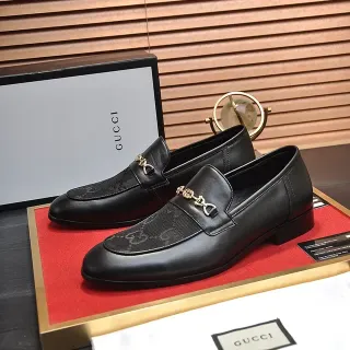 Gucci Horsebit 1955 কালো চামড়া এবং GG Canvas লোফার