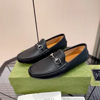Gucci Horsebit 1955 Mocasines de cuero negro con textura de guijarro