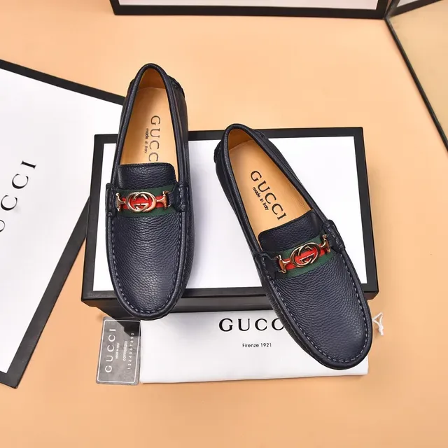 Gucci Horsebit 1955 Mocassins Couro Granulado Preto Listra Web 2