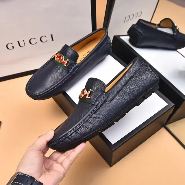 Gucci Horsebit 1955 Mocassins Couro Granulado Preto Listra Web 4