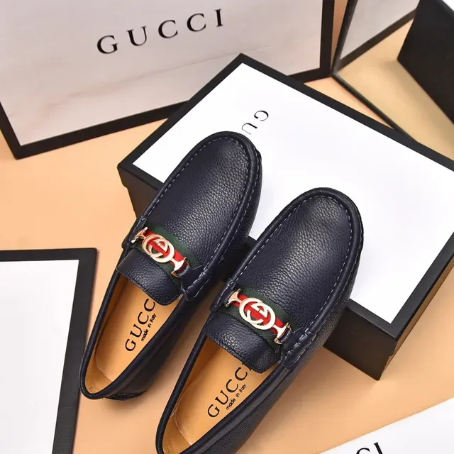 Gucci Horsebit 1955 Mocassins Couro Granulado Preto Listra Web 8