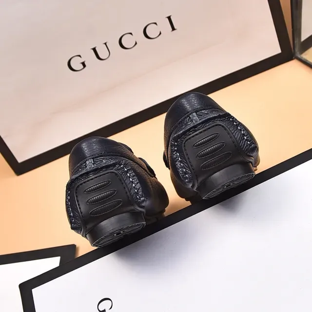 Gucci Horsebit 1955 Mocassins Couro Granulado Preto Listra Web 9