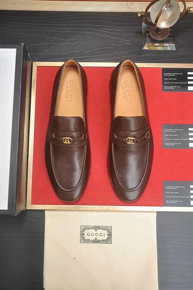 Gucci Horsebit 1955 Brown Pebbled Leather Loafers 2