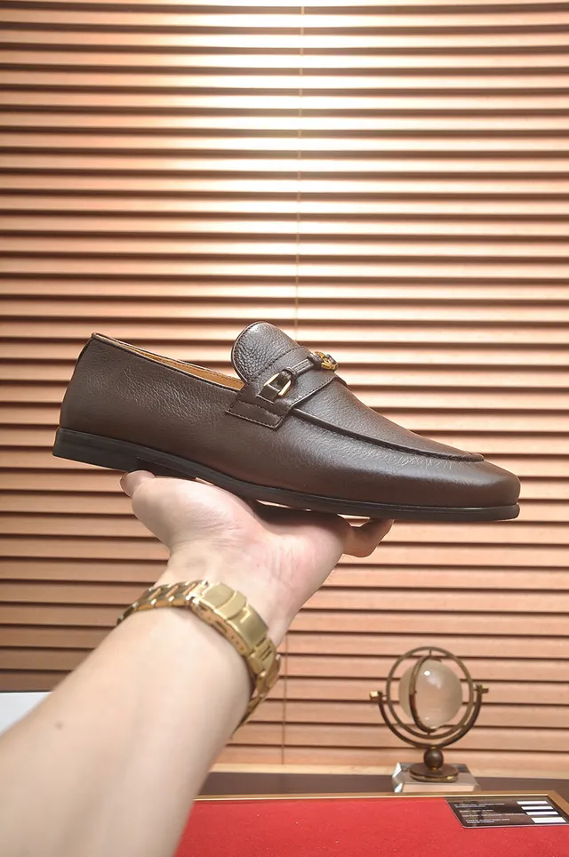 Gucci Horsebit 1955 Brown Pebbled Leather Loafers 4