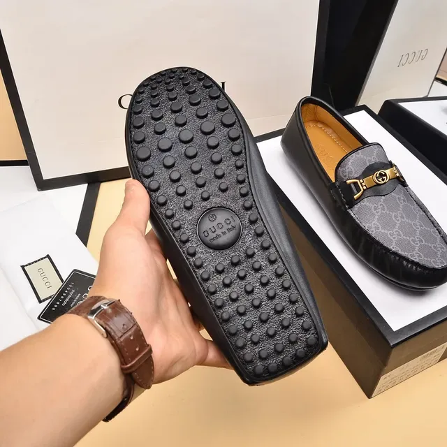 Gucci Horsebit 1955 Mocasines Gris y Negro GG Monogram 4