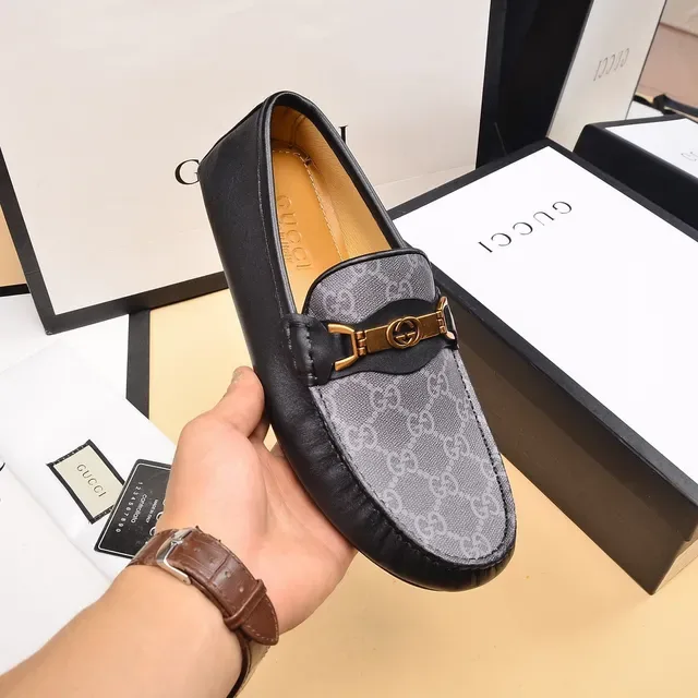 Gucci Horsebit 1955 Mocasines Gris y Negro GG Monogram 6
